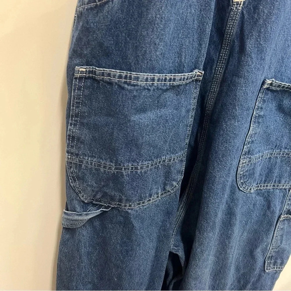 Vintage USA Works Denim Carpenter Overalls Size 40x32 Made In USA 100% cotton - Picture 7 of 12